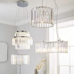 Acrylic Prism Chrome Easy Fit Pendant -Lighting Heaven 1000028905 alt04