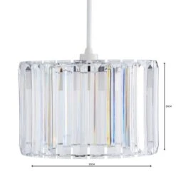 Acrylic Prism Chrome Easy Fit Pendant -Lighting Heaven 1000028905 alt05