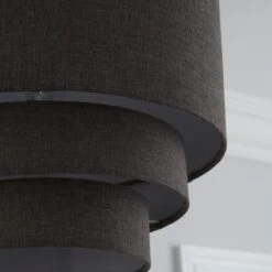 Dunelm Henna 3 Tier Faux Linen Lamp Shade 35cm Grey 8 Dunelm Henna 3 Tier Faux Linen Lamp Shade 35cm Grey -Lighting Heaven 1000050244 alt02