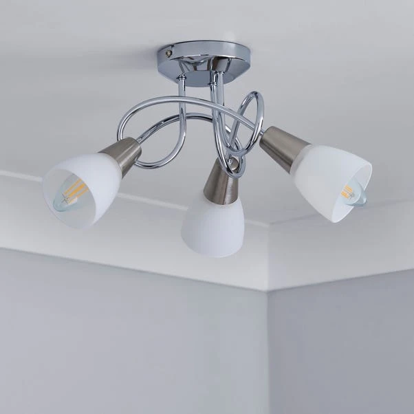 Dunelm Smithson 3 Light Chrome Ceiling Fitting 4 Dunelm Smithson 3 Light Chrome Ceiling Fitting - Image 2