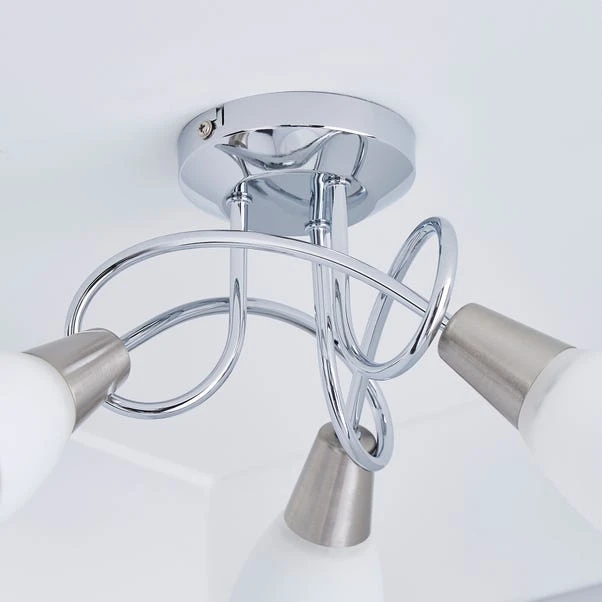 Dunelm Smithson 3 Light Chrome Ceiling Fitting 6 Dunelm Smithson 3 Light Chrome Ceiling Fitting - Image 4