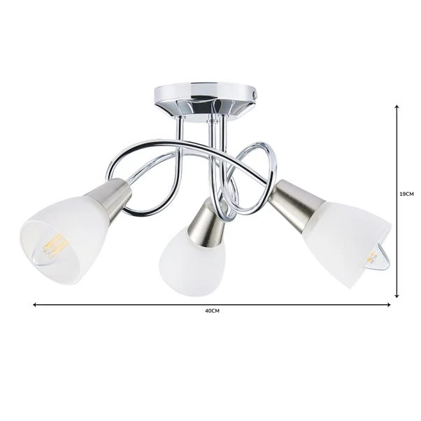 Dunelm Smithson 3 Light Chrome Ceiling Fitting 8 Dunelm Smithson 3 Light Chrome Ceiling Fitting - Image 6