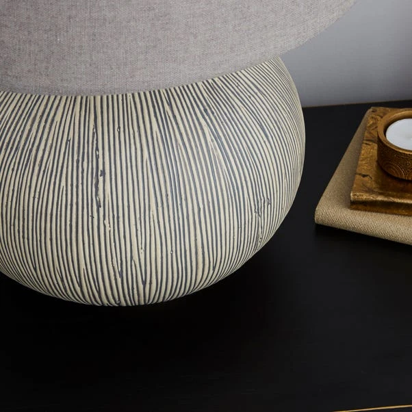 Dunelm Dahlia Scratched Resin Grey Table Lamp 5 Dunelm Dahlia Scratched Resin Grey Table Lamp - Image 3