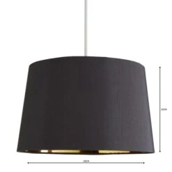 Dunelm Ritz Gold Lined Lamp Shade 35cm Grey 9 Dunelm Ritz Gold Lined Lamp Shade 35cm Grey -Lighting Heaven 1000064353 alt04