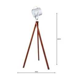 Dunelm Carlton Camera Tripod Wood Floor Lamp -Lighting Heaven 1000070529 alt04