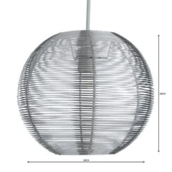 Dunelm Cigar Wire Round Silver Easy Fit Pendant -Lighting Heaven 1000084002 alt04