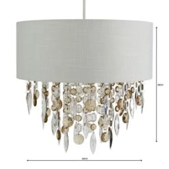 Dunelm Mila Ivory Jewel Shade Easy Fit Pendant -Lighting Heaven 1000084151 alt04