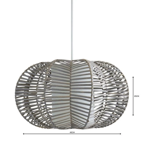 Dunelm Weave Wicker Natural Easy Fit Pendant 6 Dunelm Weave Wicker Natural Easy Fit Pendant - Image 4