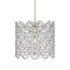 Dunelm Arden Floral Chrome Easy Fit Pendant -Lighting Heaven 1000093327 alt05