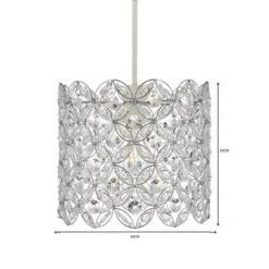 Dunelm Arden Floral Chrome Easy Fit Pendant -Lighting Heaven 1000093327 alt06