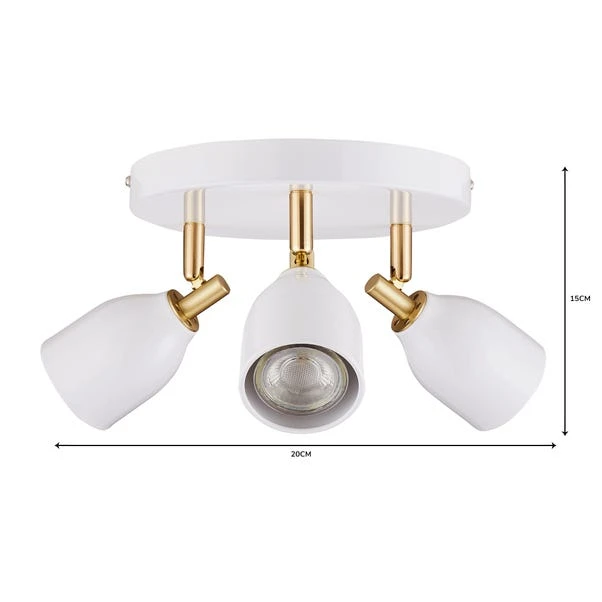 Dunelm Clio 3 Light White Spotlight 8 Dunelm Clio 3 Light White Spotlight - Image 6