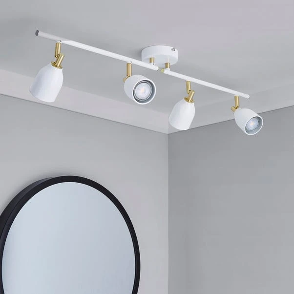 Dunelm Clio 4 Light White Spotlight Bar 4 Dunelm Clio 4 Light White Spotlight Bar - Image 2