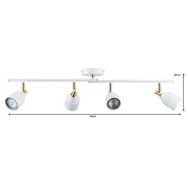 Dunelm Clio 4 Light White Spotlight Bar 7 Dunelm Clio 4 Light White Spotlight Bar - Image 5