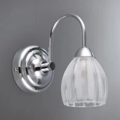 Dunelm Julius Ribbed Glass Bathroom Wall Light -Lighting Heaven 1000119716 alt01