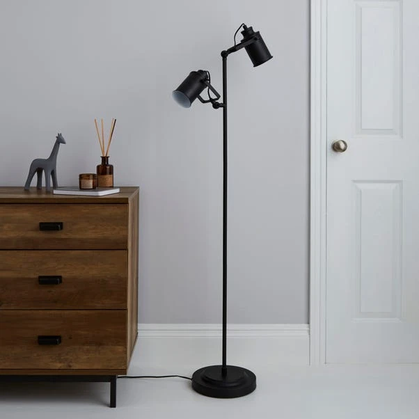 Dunelm Healy 2 Light Black Floor Lamp 4 Dunelm Healy 2 Light Black Floor Lamp - Image 2