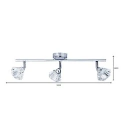 Dunelm Khobi 3 Light Glass Spotlight Bar -Lighting Heaven 1000119895 alt06