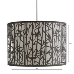 Dunelm Catiri Bamboo Leaf Grey Easy Fit Pendant -Lighting Heaven 1000119920 alt04