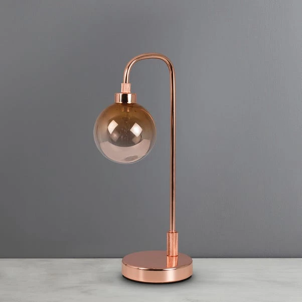 Dunelm Tanner Copper And Glass Table Lamp 4 Dunelm Tanner Copper And Glass Table Lamp - Image 2