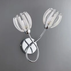 Dunelm Rosa 2 Light Chrome Wall Light 9 Dunelm Rosa 2 Light Chrome Wall Light -Lighting Heaven 1000137329 alt01