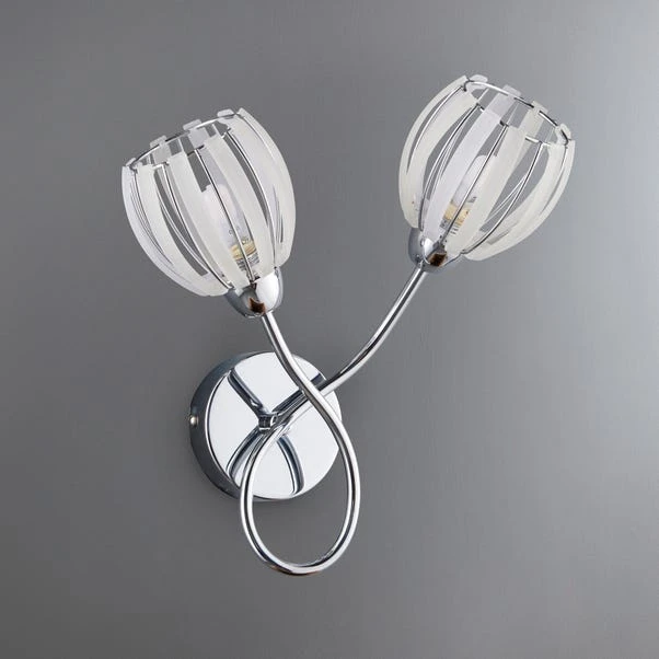 Dunelm Rosa 2 Light Chrome Wall Light 4 Dunelm Rosa 2 Light Chrome Wall Light - Image 2