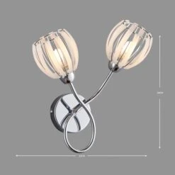 Dunelm Rosa 2 Light Chrome Wall Light 12 Dunelm Rosa 2 Light Chrome Wall Light -Lighting Heaven 1000137329 alt04