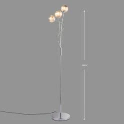 Dunelm Arta 3 Arm Smoked Glass Floor Lamp -Lighting Heaven 1000137348 alt03