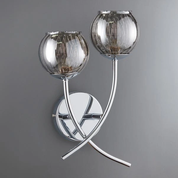 Dunelm Arta 2 Light Chrome Wall Light 4 Dunelm Arta 2 Light Chrome Wall Light - Image 2