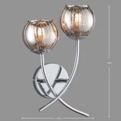 Dunelm Arta 2 Light Chrome Wall Light 12 Dunelm Arta 2 Light Chrome Wall Light -Lighting Heaven 1000137352 alt04