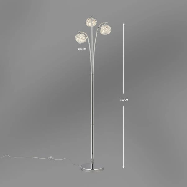Dunelm Cecilie 3 Arm Chrome Floor Lamp 7 Dunelm Cecilie 3 Arm Chrome Floor Lamp - Image 5