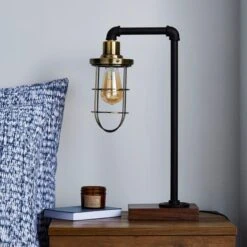 Dunelm Milas Pipe Black Industrial Table Lamp 9 Dunelm Milas Pipe Black Industrial Table Lamp -Lighting Heaven 1000139077 alt01