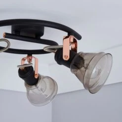 Dunelm Milas 3 Light Black Industrial Semi-Flush Ceiling Fitting 11 Dunelm Milas 3 Light Black Industrial Semi-Flush Ceiling Fitting -Lighting Heaven 1000139082 alt03