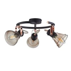 Dunelm Milas 3 Light Black Industrial Semi-Flush Ceiling Fitting 12 Dunelm Milas 3 Light Black Industrial Semi-Flush Ceiling Fitting -Lighting Heaven 1000139082 alt05