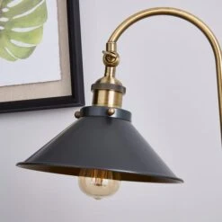 Dunelm Logan Antique Brass Grey Industrial Table Lamp 10 Dunelm Logan Antique Brass Grey Industrial Table Lamp -Lighting Heaven 1000139099 alt02