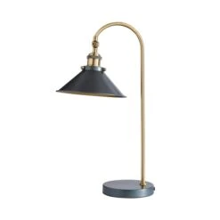 Dunelm Logan Antique Brass Grey Industrial Table Lamp 12 Dunelm Logan Antique Brass Grey Industrial Table Lamp -Lighting Heaven 1000139099 alt05
