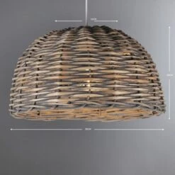 Dunelm Lari Split Weave Grey Easy Fit Pendant -Lighting Heaven 1000139117 alt03