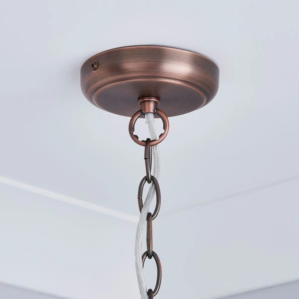 Dunelm Salino Globe 3 Light Antique Copper Chandelier 6 Dunelm Salino Globe 3 Light Antique Copper Chandelier - Image 4