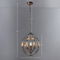 Dunelm Salino Globe 3 Light Antique Copper Chandelier 12 Dunelm Salino Globe 3 Light Antique Copper Chandelier -Lighting Heaven 1000139119 alt04