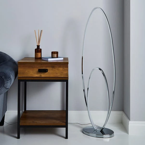 Dunelm Menton Dimmable Integrated LED Chrome Floor Lamp 4 Dunelm Menton Dimmable Integrated LED Chrome Floor Lamp - Image 2