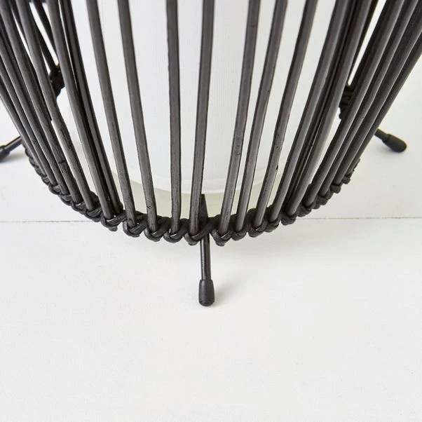 Dunelm Alec Natural Cane Black Floor Lamp 5 Dunelm Alec Natural Cane Black Floor Lamp - Image 3