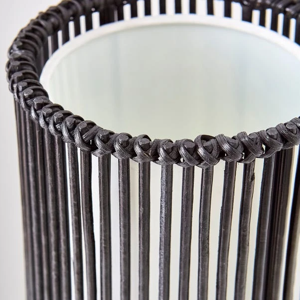 Dunelm Alec Natural Cane Black Floor Lamp 6 Dunelm Alec Natural Cane Black Floor Lamp - Image 4