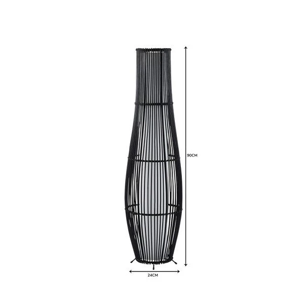 Dunelm Alec Natural Cane Black Floor Lamp 8 Dunelm Alec Natural Cane Black Floor Lamp - Image 6