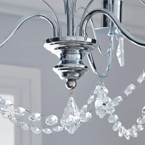 Dunelm Elizabeth 3 Light Bathroom Chrome Chandelier 5 Dunelm Elizabeth 3 Light Bathroom Chrome Chandelier - Image 3