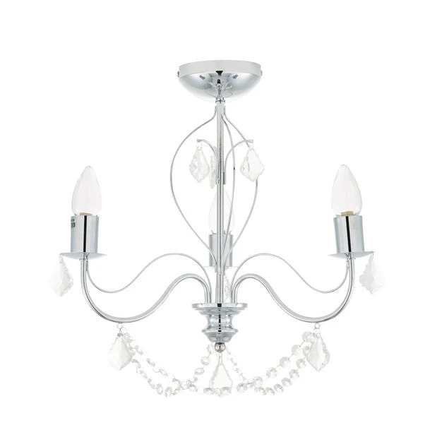 Dunelm Elizabeth 3 Light Bathroom Chrome Chandelier 7 Dunelm Elizabeth 3 Light Bathroom Chrome Chandelier - Image 5