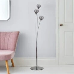 Dunelm Kelly 3 Arm Bubble Glass Floor Lamp 9 Dunelm Kelly 3 Arm Bubble Glass Floor Lamp -Lighting Heaven 1000149088 alt01
