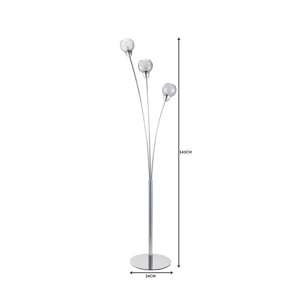 Dunelm Kelly 3 Arm Bubble Glass Floor Lamp 8 Dunelm Kelly 3 Arm Bubble Glass Floor Lamp - Image 6