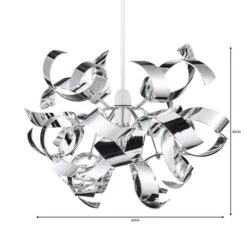 Dunelm Iris Ribbon Chrome Easy Fit Pendant -Lighting Heaven 1000149095 alt06