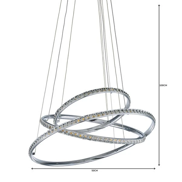 Dunelm Cali 3 Light Integrated LED Hoop Crystal Ceiling Fitting 8 Dunelm Cali 3 Light Integrated LED Hoop Crystal Ceiling Fitting - Image 6
