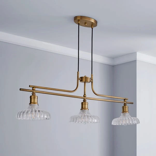 Dunelm Colt 3 Light Diner Antique Brass Ceiling Fitting 4 Dunelm Colt 3 Light Diner Antique Brass Ceiling Fitting - Image 2