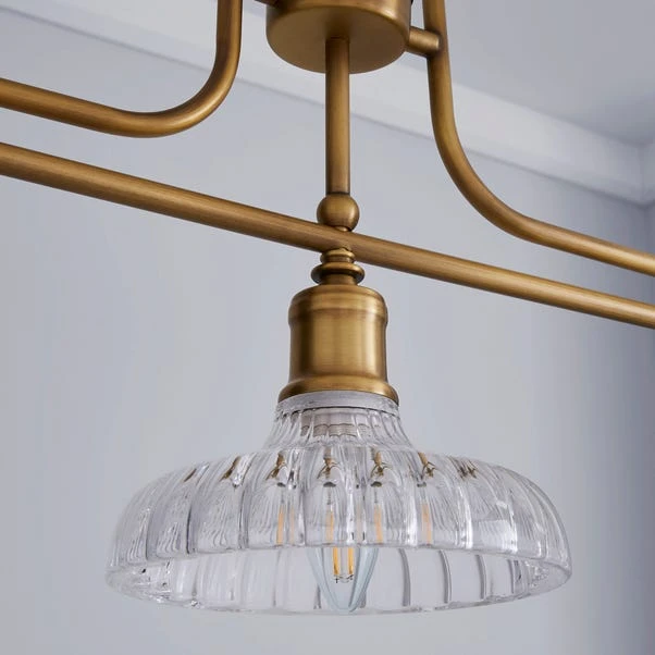 Dunelm Colt 3 Light Diner Antique Brass Ceiling Fitting 5 Dunelm Colt 3 Light Diner Antique Brass Ceiling Fitting - Image 3