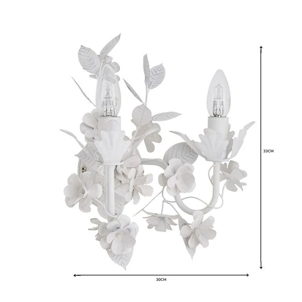 Dunelm Chateau 2 Light Candelabra White Wall Light 8 Dunelm Chateau 2 Light Candelabra White Wall Light - Image 6